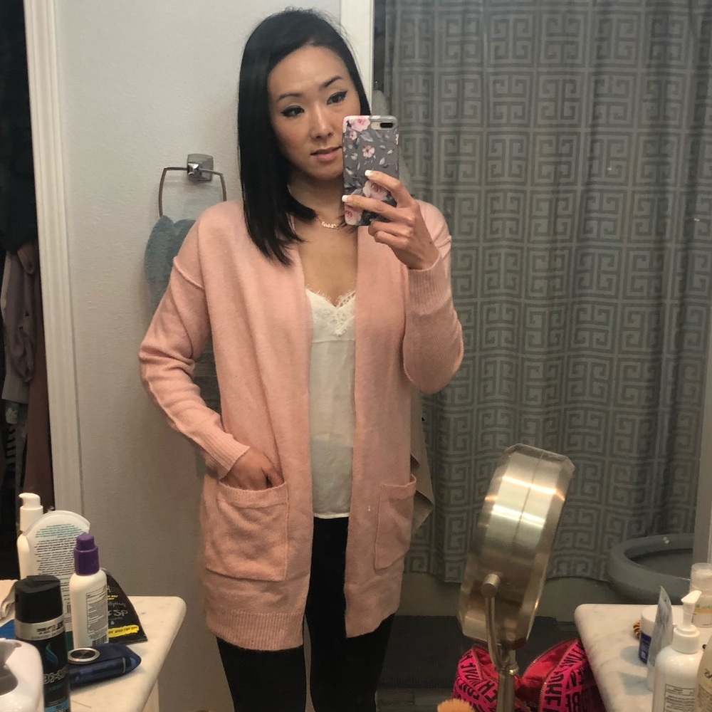 NWT! Open Front Pink Cardigan With Pockets